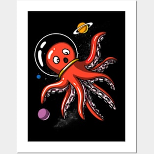 Space Octopus Astronaut Posters and Art